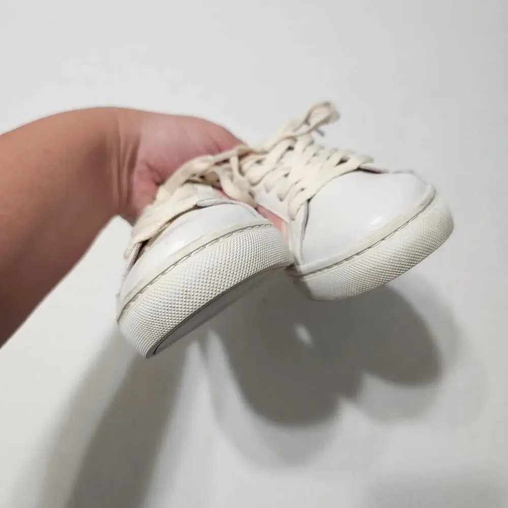 SOLUDOS The Ibiza Classic Sneaker Leather Floral Pink White Size 6.5